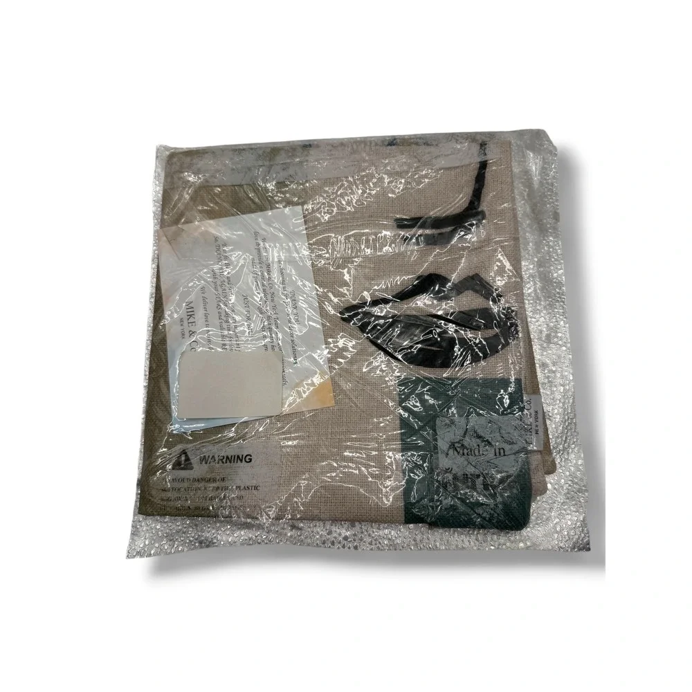 Mike & Co Abstract Face Pillow Cover‎ Blue Beige Modern Throw Cushion NEW